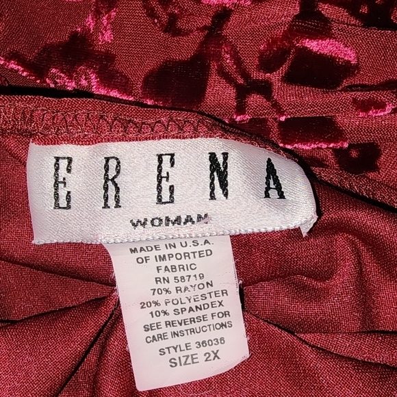 Vintage Top 80s Short Sleeves Textured Floral Boho Festival Retro Burgundy - Picture 3 of 5